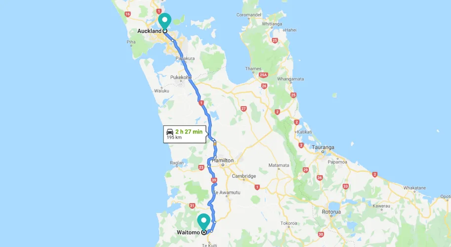 From Auckland Map